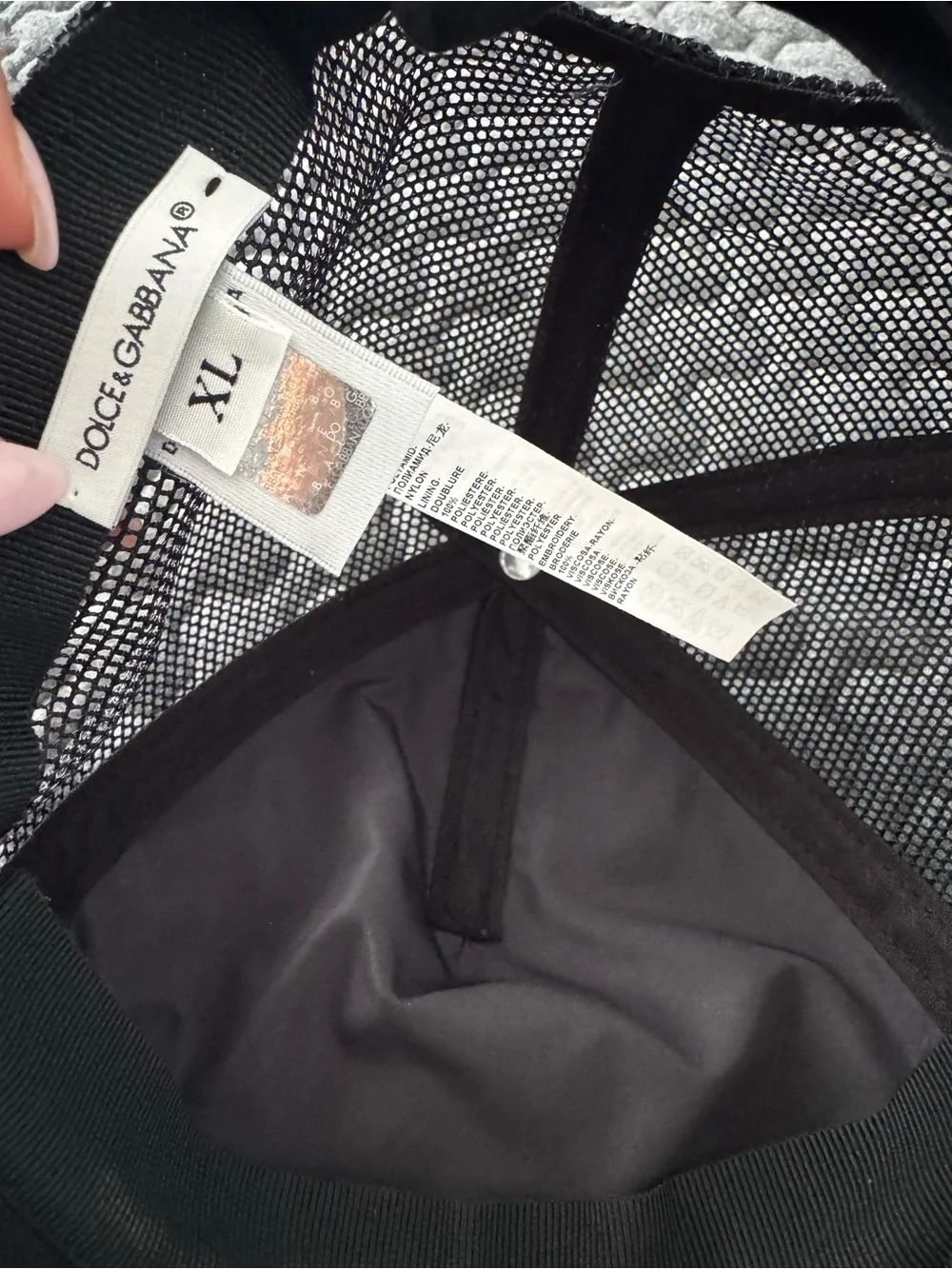 Dolce & Gabbana Black Mesh-Back Cap Youth XLA